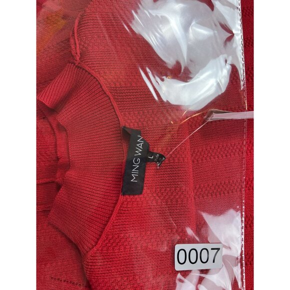 Ming Wang Sleeveless Red Knit Top Size L Rayon/Polyester Blend - Picture 7 of 9